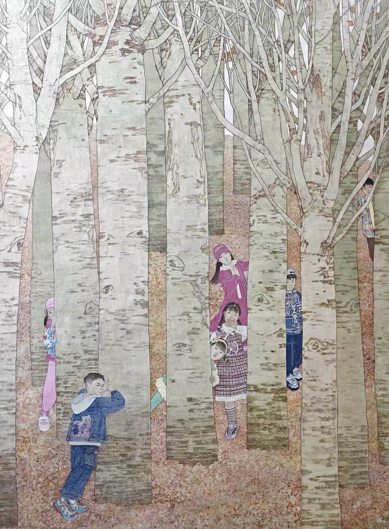 中国画《童年》 戴维
