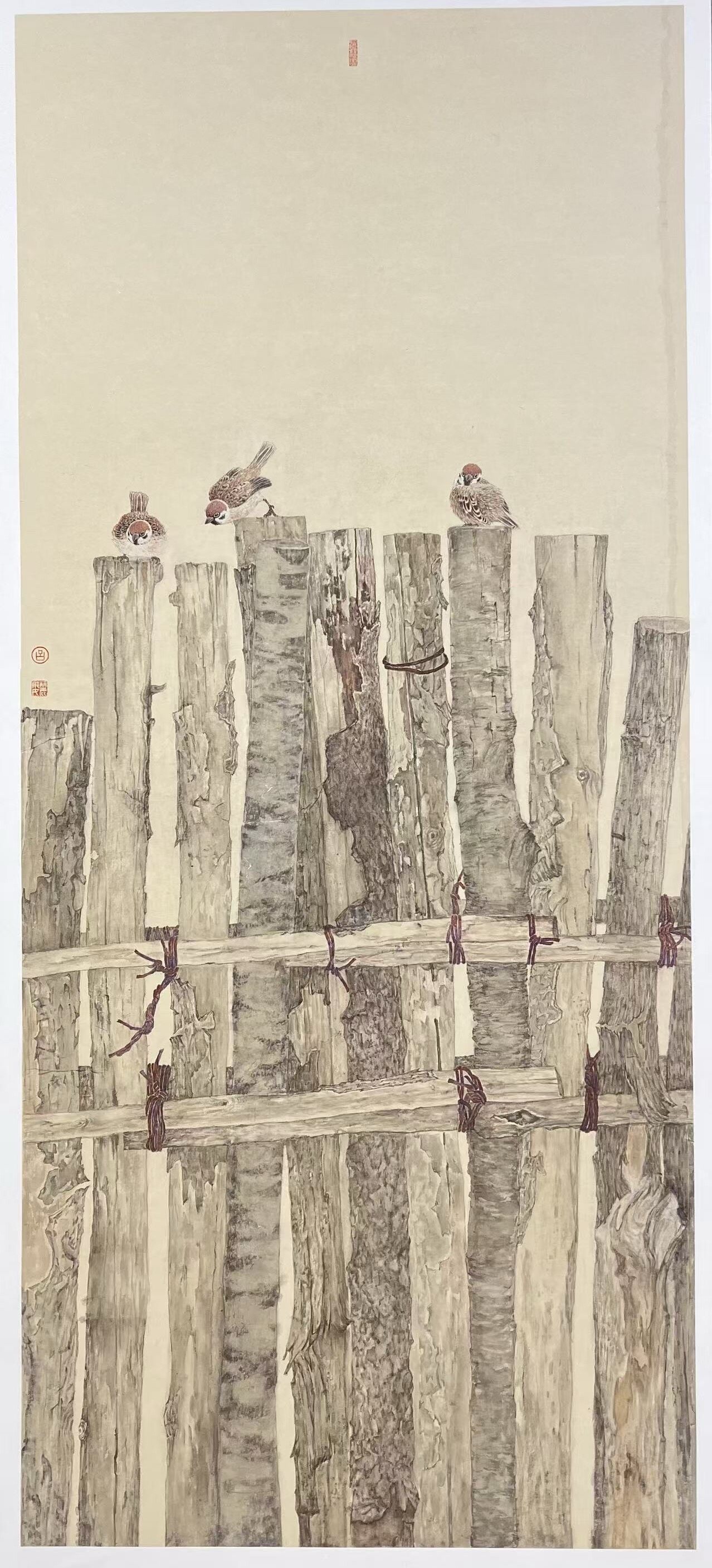 中国画《故园雀语》 吕丽娜